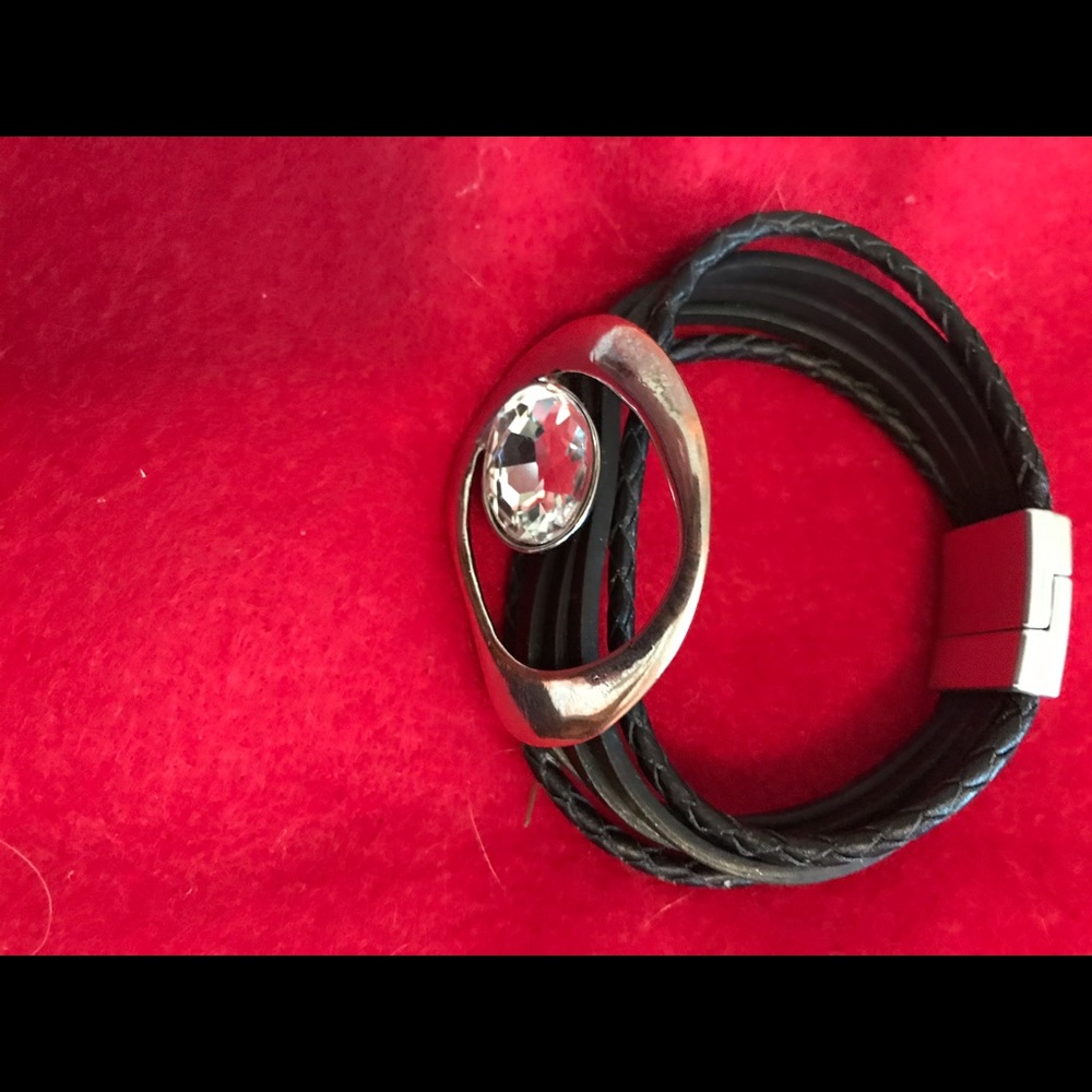 Black and silver bracelet